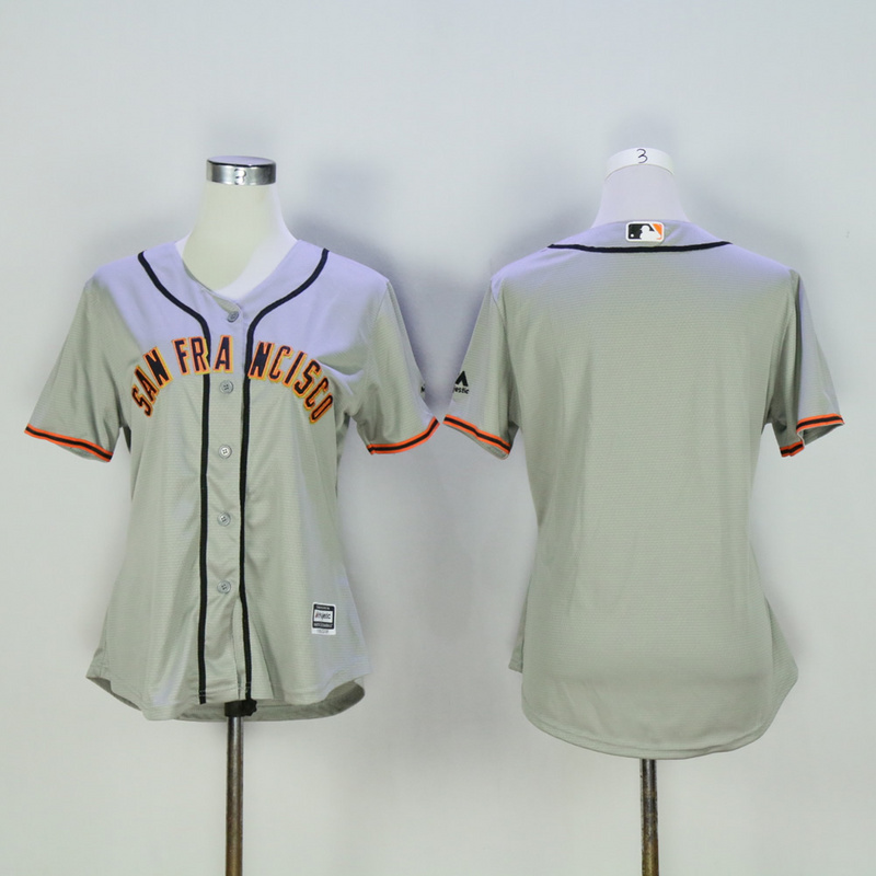 Women San Francisco Giants Blank Grey MLB Jerseys->women mlb jersey->Women Jersey